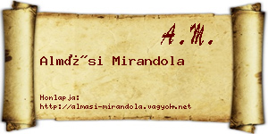 Almási Mirandola névjegykártya